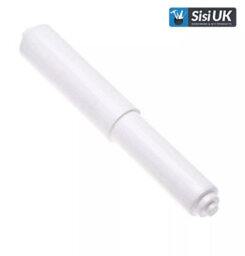 Sisi UK Toilet Paper Holder Roller White Plastic Spring Loaded Toilet Paper Holder Rack Stand Replacement Roller Bathroom Toilet Tissue X2 - thumbnail 6