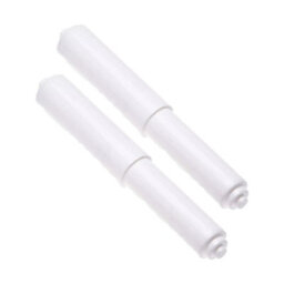 Sisi UK Toilet Paper Holder Roller White Plastic Spring Loaded Toilet Paper Holder Rack Stand Replacement Roller Bathroom Toilet Tissue X2