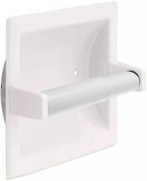 Sisi UK Toilet Paper Holder Roller White Plastic Spring Loaded Toilet Paper Holder Rack Stand Replacement Roller Bathroom Toilet Tissue X2 - thumbnail 3