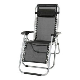 Taylor & Brown Textoline Reclining Garden Chair Beach Sun Lounger Recliner Chairs In Black Weatherproof Textoline - thumbnail 1