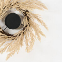 OHS Candle Holder Wreath Garland Dining Table Pampas Grass Natural New Home Decor - thumbnail 6