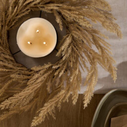 OHS Candle Holder Wreath Garland Dining Table Pampas Grass Natural New Home Decor - thumbnail 2