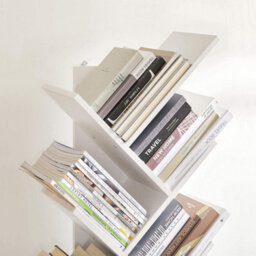 LEDREM Tree Bookshelf, 9-Tier Floor Standing Bookcase, Space-Saving Corner Shelf, With Wooden Shelves For Bedroom, Living Room - thumbnail 7