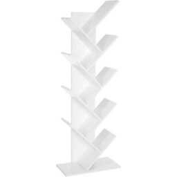 LEDREM Tree Bookshelf, 9-Tier Floor Standing Bookcase, Space-Saving Corner Shelf, With Wooden Shelves For Bedroom, Living Room - thumbnail 8