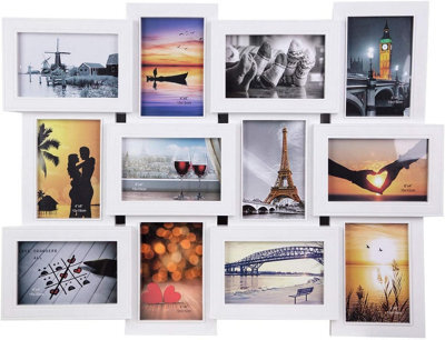 Xample 12 Photo Wall Mounted Collage Picture Frame Multi Modern Photo Frame For 10X15Cm Photos, Horizontal & Vertical Display Lightweight - image 1
