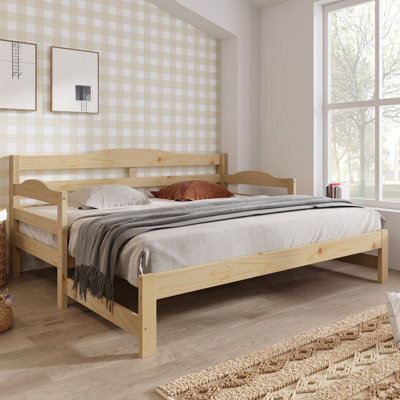 Matteo Natural Pine 3Ft Daybed With Pull-Out Trundle Guest Bed - image 1