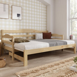 Matteo Natural Pine 3Ft Daybed With Pull-Out Trundle Guest Bed - thumbnail 6