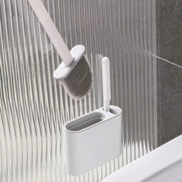 Toilet Brush And Holder Bathroom Toilet Brush Holder Set Silicone Brush Durable - thumbnail 3