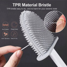 Toilet Brush And Holder Bathroom Toilet Brush Holder Set Silicone Brush Durable - thumbnail 5