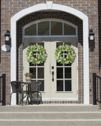 Amorly 21Inch Artificial Spring Summer Greenery Christmas Wreaths For Front Door Green Eucalyptus Leaf Wreath Decor For Farmhouse Outside - thumbnail 4