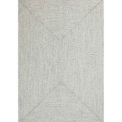 The Rugs Indoor Outdoor Trenzado Rug Polypropylene Bordered Plain Design In White - image 1