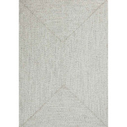 The Rugs Indoor Outdoor Trenzado Rug Polypropylene Bordered Plain Design In White - thumbnail 1