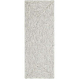 The Rugs Indoor Outdoor Trenzado Rug Polypropylene Bordered Plain Design In White - thumbnail 6