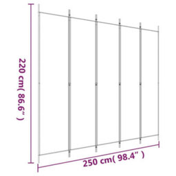 Berkfield 5-Panel Room Divider Brown 250X220 Cm Fabric - thumbnail 8