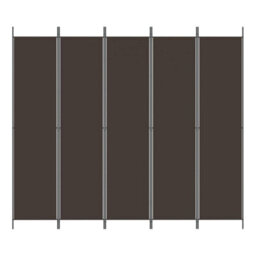 Berkfield 5-Panel Room Divider Brown 250X220 Cm Fabric - thumbnail 3