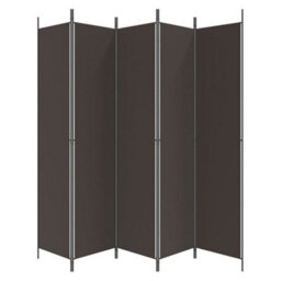 Berkfield 5-Panel Room Divider Brown 250X220 Cm Fabric - thumbnail 4
