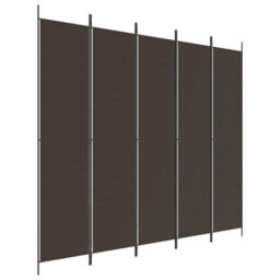 Berkfield 5-Panel Room Divider Brown 250X220 Cm Fabric - thumbnail 2
