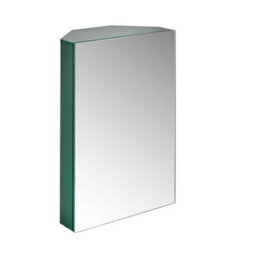 Homestylestore 450 X 650mm Dark Green Wall Mounted Corner Mirrored Door Bathroom Cabinet - thumbnail 1