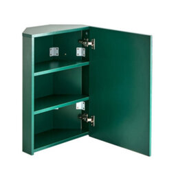 Homestylestore 450 X 650mm Dark Green Wall Mounted Corner Mirrored Door Bathroom Cabinet - thumbnail 2