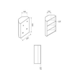 Homestylestore 450 X 650mm Dark Green Wall Mounted Corner Mirrored Door Bathroom Cabinet - thumbnail 3