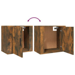 Berkfield Wall-Mounted Bedside Cabinets 2 Pcs Smoked Oak 50X30X47 Cm - thumbnail 9