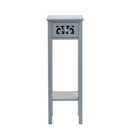 EHC Woodluv Bedside Table, Side Table, Tall Telephone Table, Drawer Storage Unit, End Table, For Bedroom, Living Room, Grey - thumbnail 4