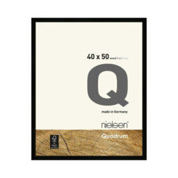 Nielsen Quadrum 40 X 50Cm Black Wooden Picture Frame With Float Glass And Push/turn Clips