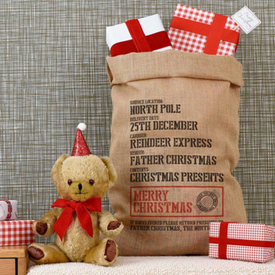 Harrow & Green Hessian Christmas Sack With Sandhurst Design