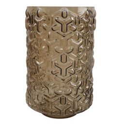 Leaf 29Cm Embossed Chestnut Glass Vase - thumbnail 1