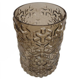 Leaf 29Cm Embossed Chestnut Glass Vase - thumbnail 3