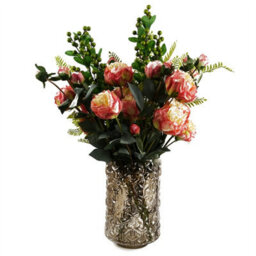Leaf 29Cm Embossed Chestnut Glass Vase - thumbnail 2