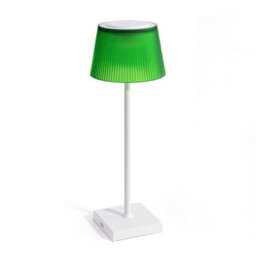 Auraglow Rechargeable Led Table Lamp - Capri - White & Green
