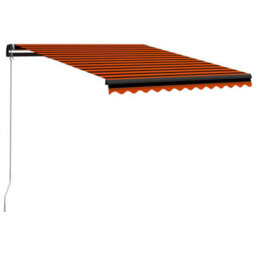 Berkfield Manual Retractable Awning With Led 350X250 Cm Orange And Brown - thumbnail 2