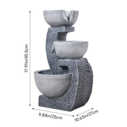 Living And Home Garden 3 Bowl Solar Powered Water Fountain Outdoor Decor - thumbnail 8