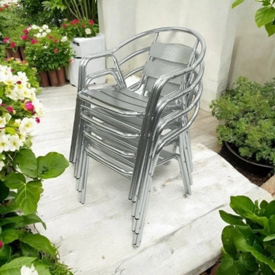 4Pc Deluxe Aluminium Garden Chair, Extra Strong Aluminium Chair, Patio Chairs - image 1