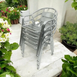 4Pc Deluxe Aluminium Garden Chair, Extra Strong Aluminium Chair, Patio Chairs - thumbnail 1