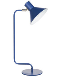 Beliani Blue Metal Desk Lamp 51 Cm Adjustable Cone Shade - Retro-Industrial Bedside And Desk Lamp - thumbnail 1