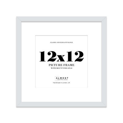 "12X12"" Light Grey Picture Frame - 12X12"" Square Frame With 10X10"" Mount For 12X12""/10X10"" Pictures Moderrn Style Thin Edge, 1 Pack" - image 1