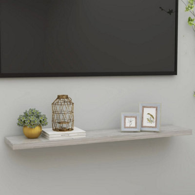 Berkfield Floating Wall Shelf Concrete Grey 120X23.5X3.8 Cm Mdf - image 1