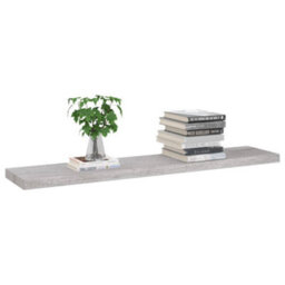 Berkfield Floating Wall Shelf Concrete Grey 120X23.5X3.8 Cm Mdf - thumbnail 3