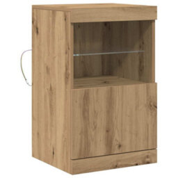 Berkfield Sideboard With Led Lights Artisan Oak 41X37X67 Cm - thumbnail 2