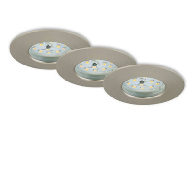 Briloner Mains-Powered Led Matte Nickel Warm White Light Recessed Downlights Pack Of 3 - image 1