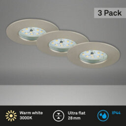 Briloner Mains-Powered Led Matte Nickel Warm White Light Recessed Downlights Pack Of 3 - thumbnail 3