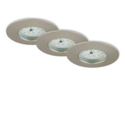 Briloner Mains-Powered Led Matte Nickel Warm White Light Recessed Downlights Pack Of 3 - thumbnail 2