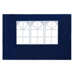 Berkfield Partytent Sidewall 2 Pcs With Window Pe Blue - thumbnail 2