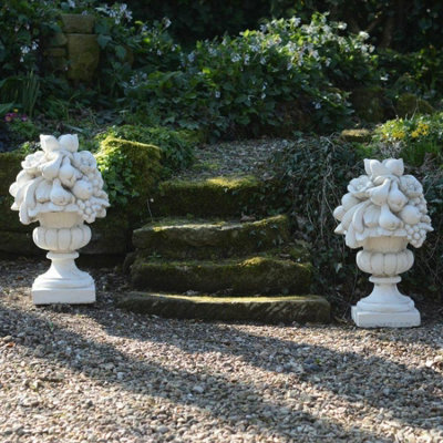 Pair Of Large Fruit Vase Pillar Tops - image 1