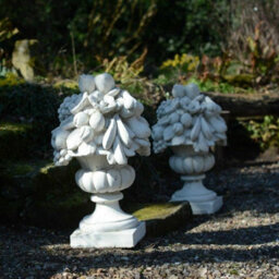 Pair Of Large Fruit Vase Pillar Tops - thumbnail 4