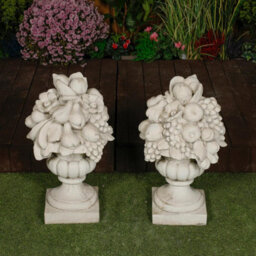 Pair Of Large Fruit Vase Pillar Tops - thumbnail 6