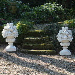 Pair Of Large Fruit Vase Pillar Tops - thumbnail 1