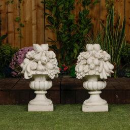 Pair Of Large Fruit Vase Pillar Tops - thumbnail 3